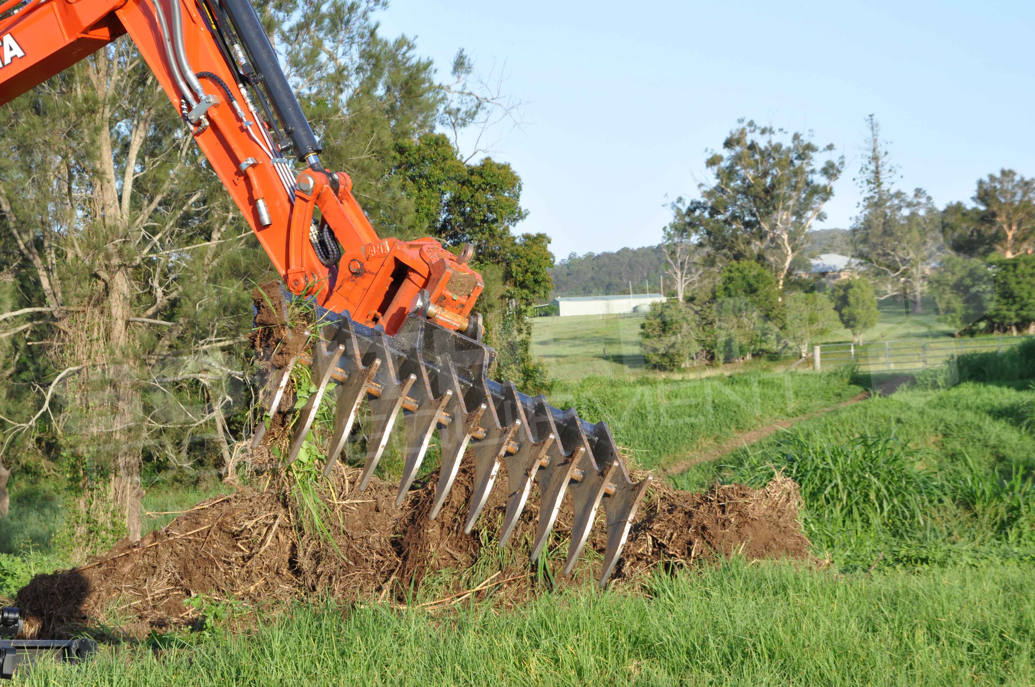 DIGGA 1200mm Excavator Stick Rake Southern Tool + Equipment Co