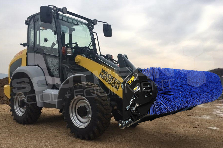 DIGGA 1600mm Open Wheel Loader Bucket Broom Sweeper Southern Tool + Equipment Co