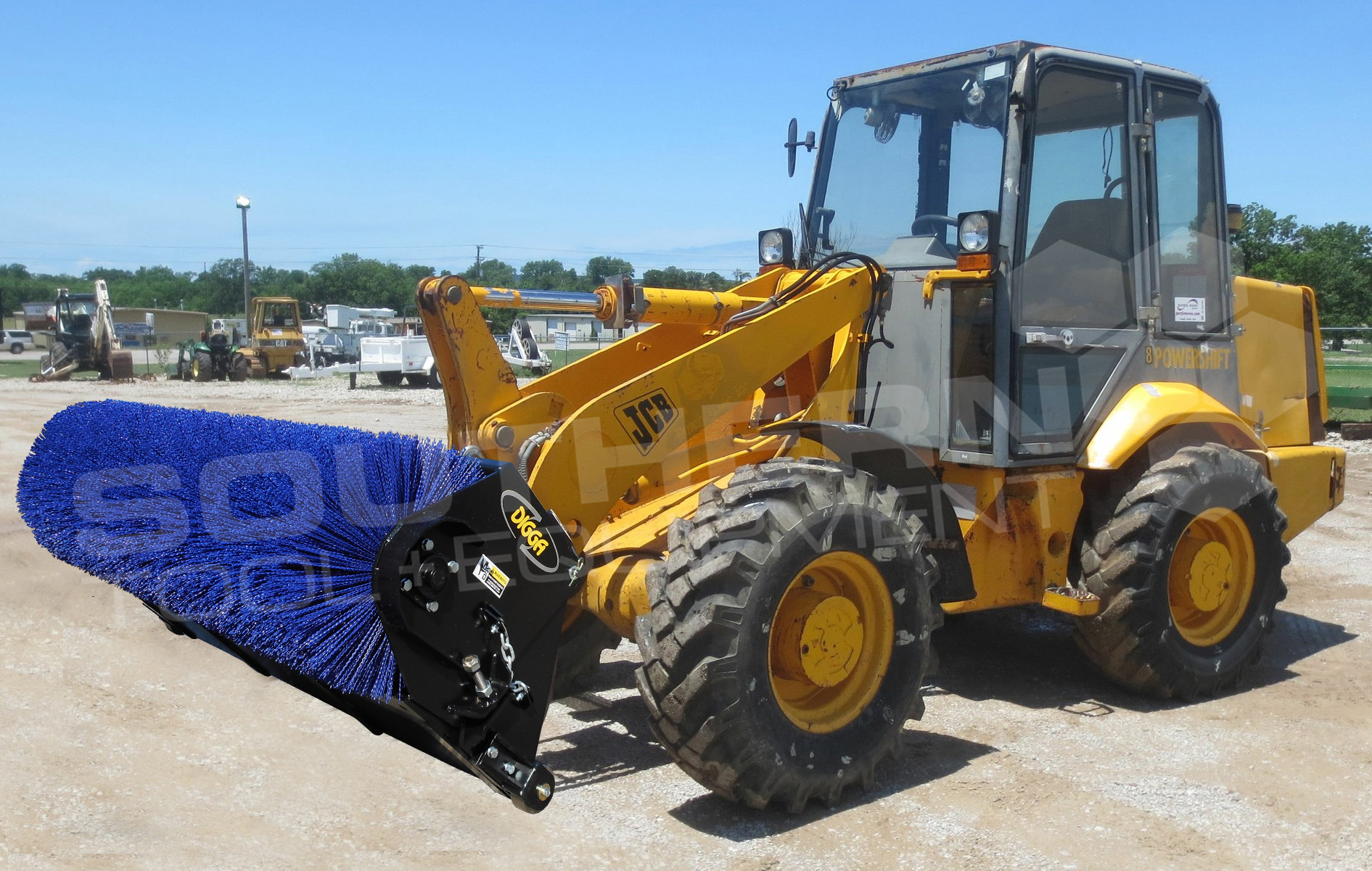 DIGGA 1600mm Open Wheel Loader Bucket Broom Sweeper Southern Tool + Equipment Co