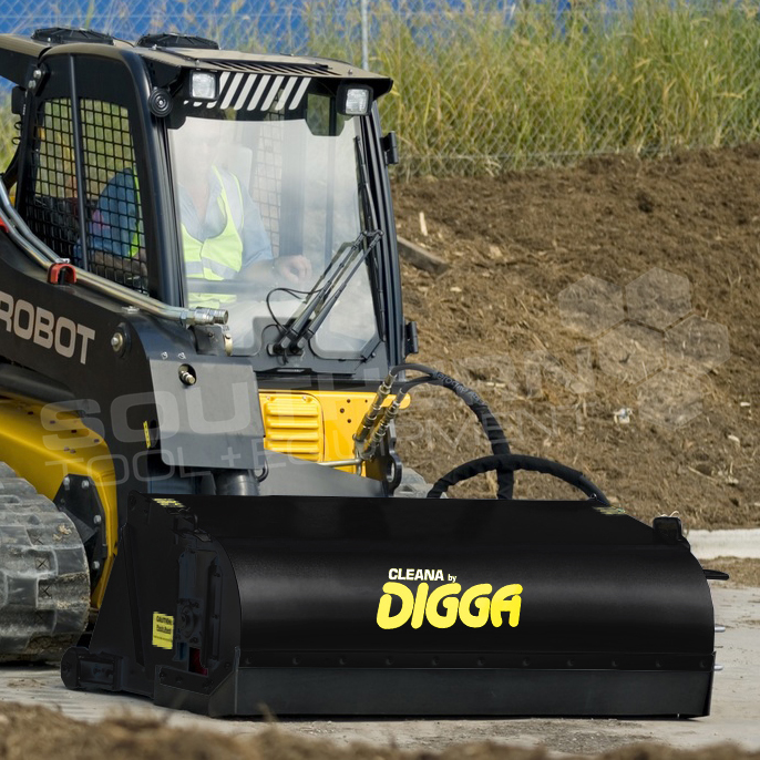 DIGGA 1800mm Enclosed Skid Steer Bucket Broom Sweeper Southern Tool