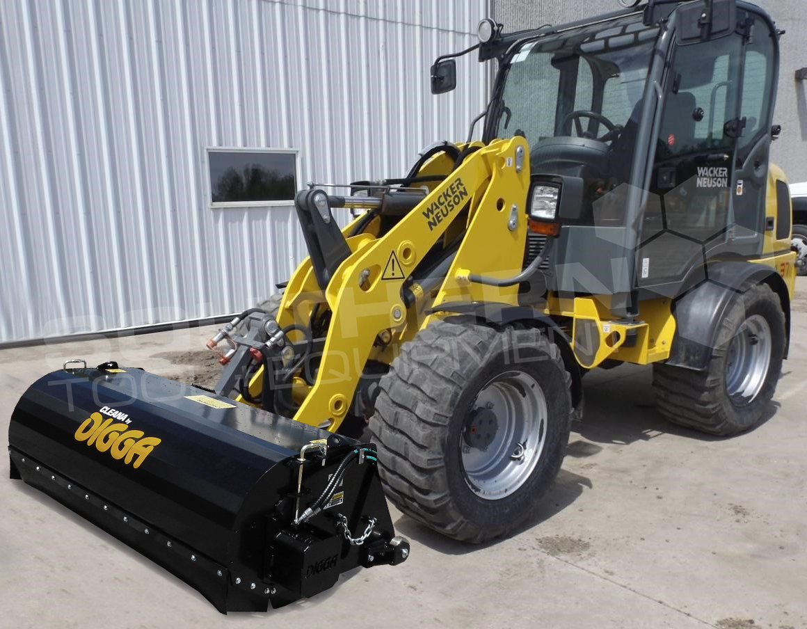 DIGGA 1800mm Enclosed Wheel Loader Bucket Broom Sweeper Southern Tool + Equipment Co