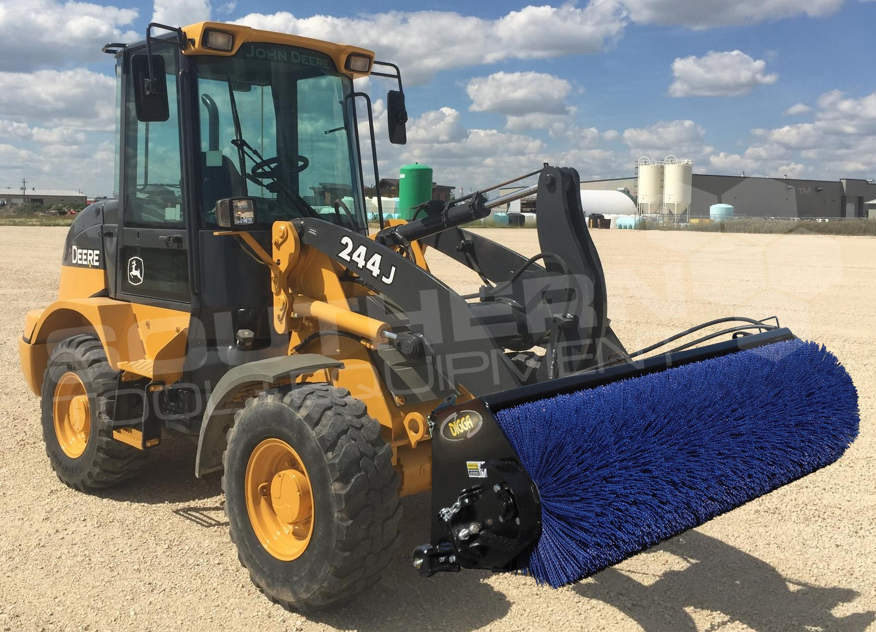 DIGGA 1800mm Open Wheel Loader Bucket Broom Sweeper Southern Tool + Equipment Co