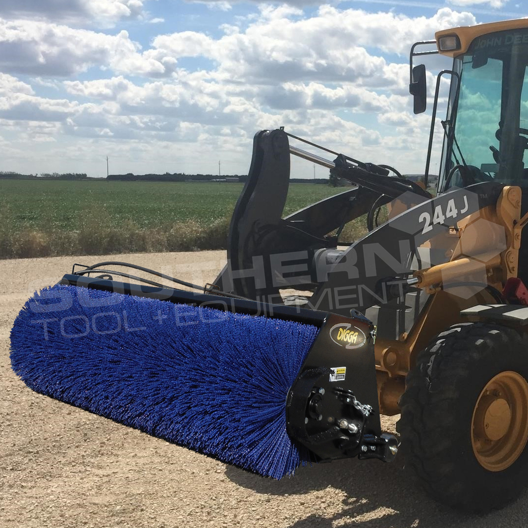 DIGGA 1800mm Open Wheel Loader Bucket Broom Sweeper Southern Tool + Equipment Co