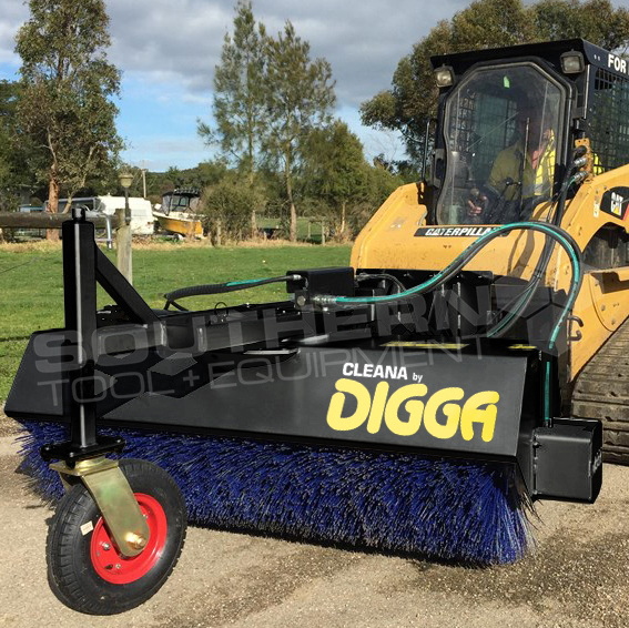 DIGGA 2000mm Angle Skid Steer Bucket Broom Sweeper Southern Tool + Equipment Co. Earthmoving
