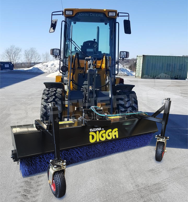 DIGGA 2500mm Angle Wheel Loader Bucket Broom Sweeper Southern Tool + Equipment Co