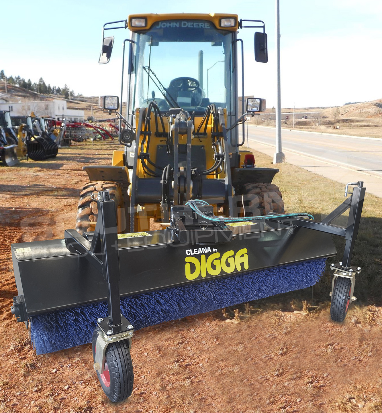 DIGGA 2500mm Angle Wheel Loader Bucket Broom Sweeper Southern Tool