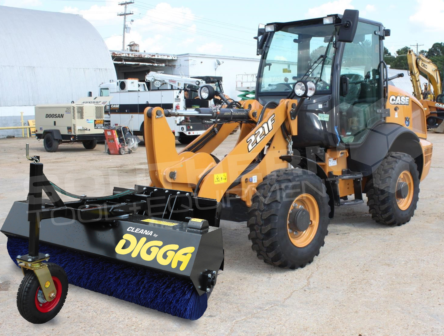 DIGGA 2000mm Angle Wheel Loader Bucket Broom Sweeper Southern Tool