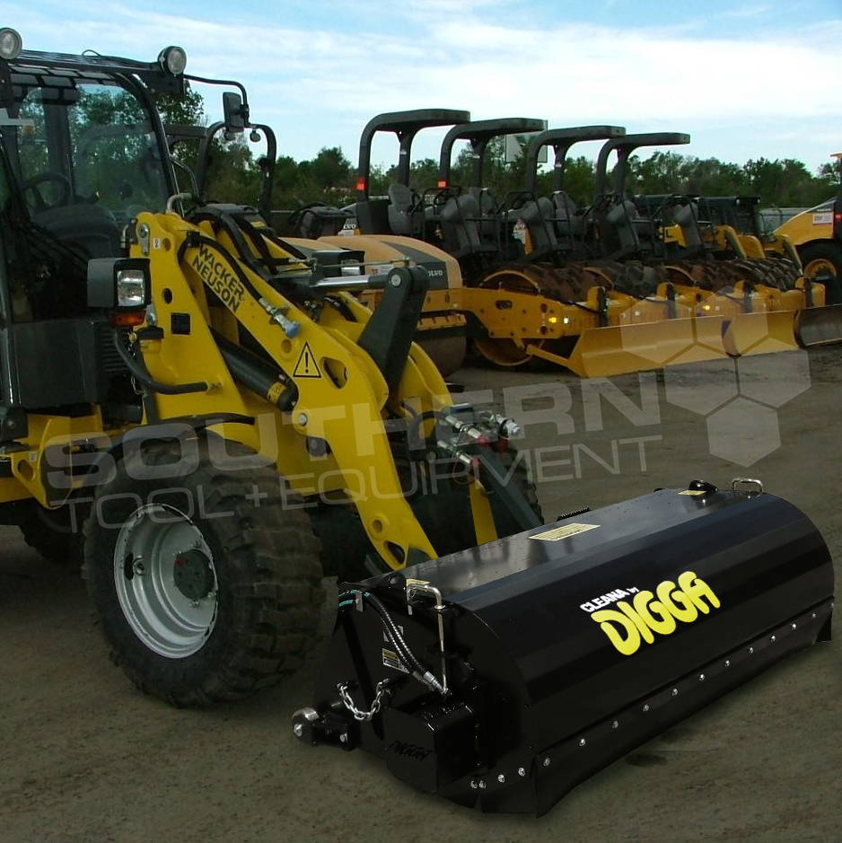 DIGGA 2000mm Enclosed Wheel Loader Bucket Broom Sweeper Southern Tool + Equipment Co