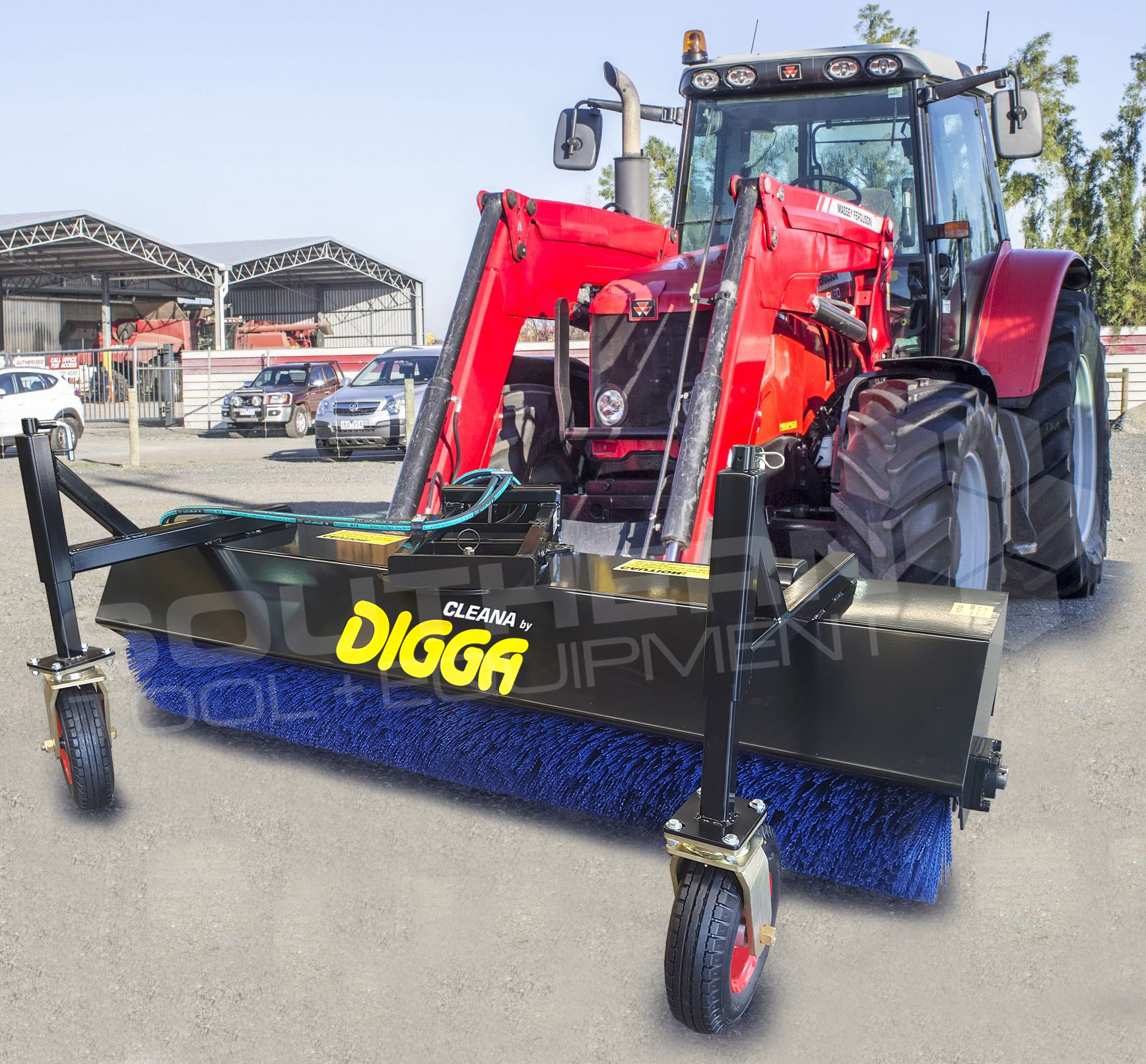 DIGGA 2500mm Angle Tractor Bucket Broom Sweeper Southern Tool