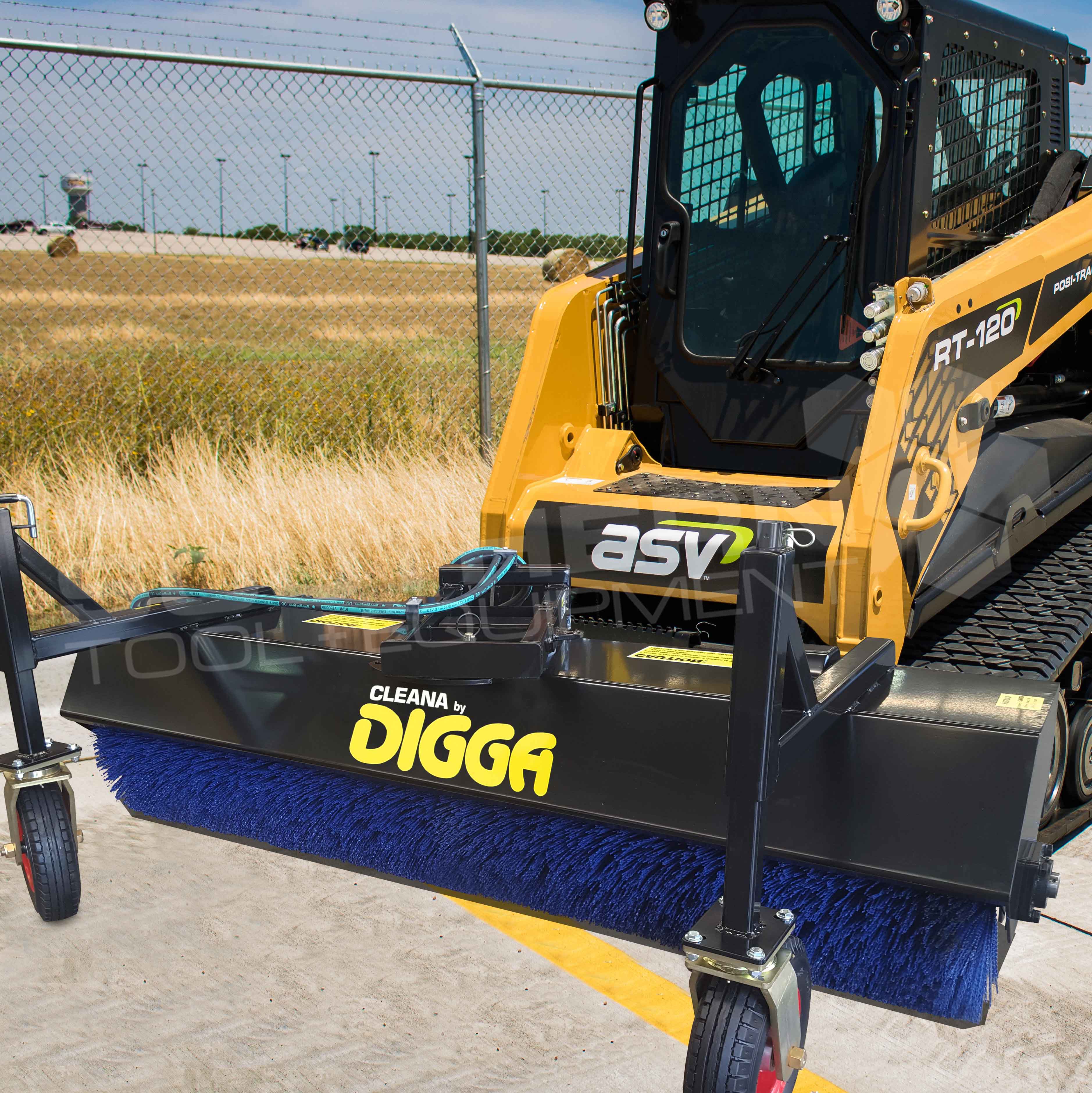 DIGGA 2500mm Angle Skid Steer Bucket Broom Sweeper Southern Tool