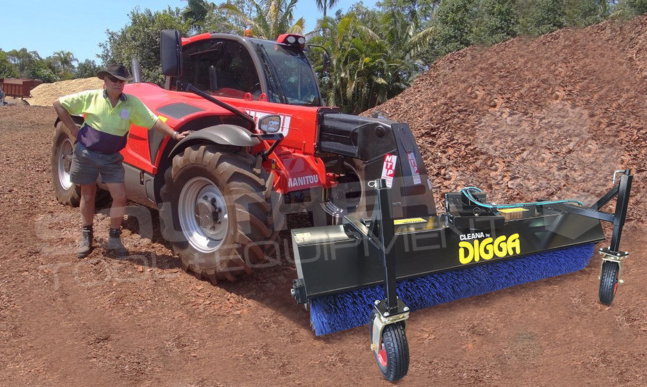DIGGA 2500mm Angle Telehandler Bucket Broom Sweeper Southern Tool