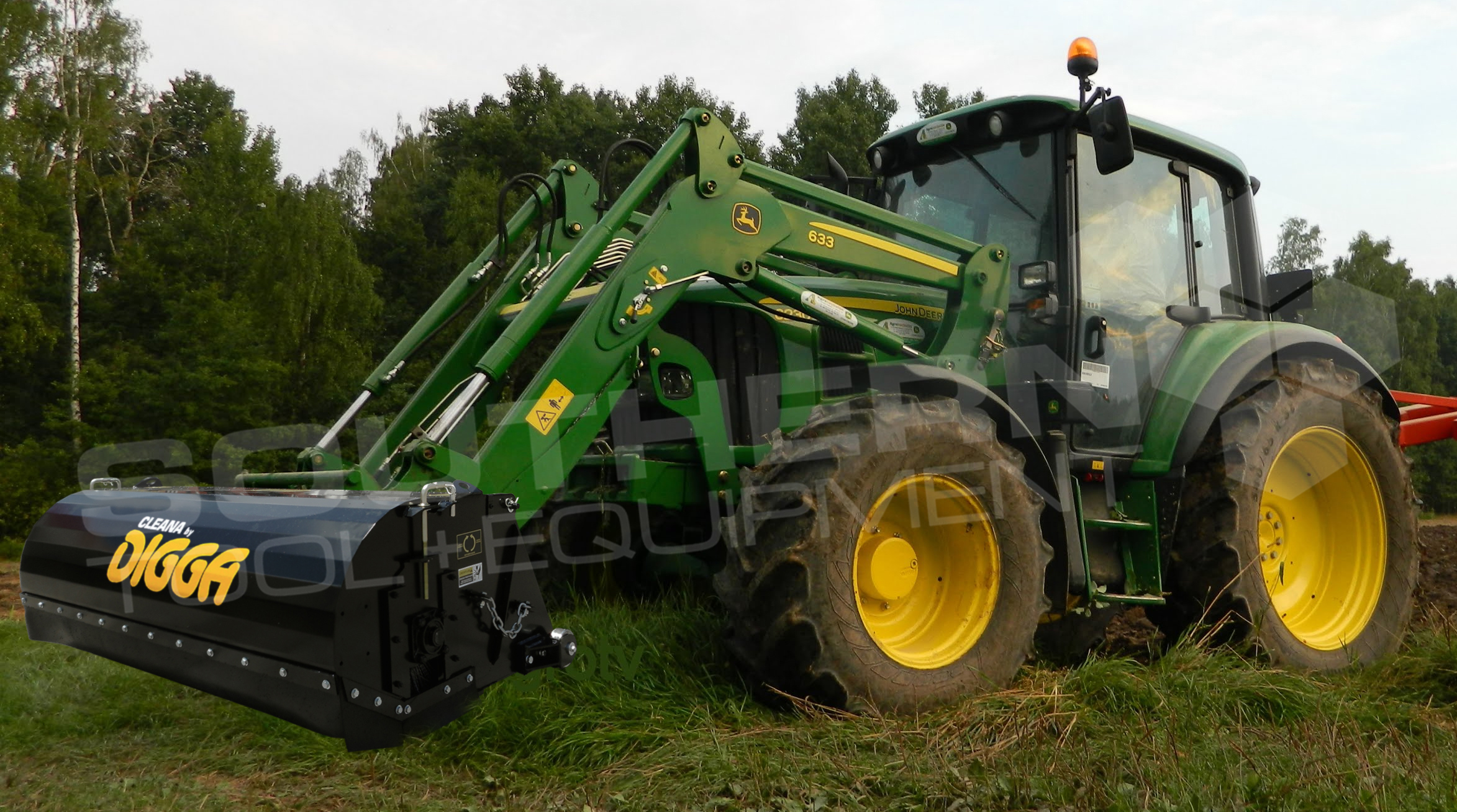 DIGGA 2500mm Enclosed Tractor Bucket Broom Sweeper Southern Tool